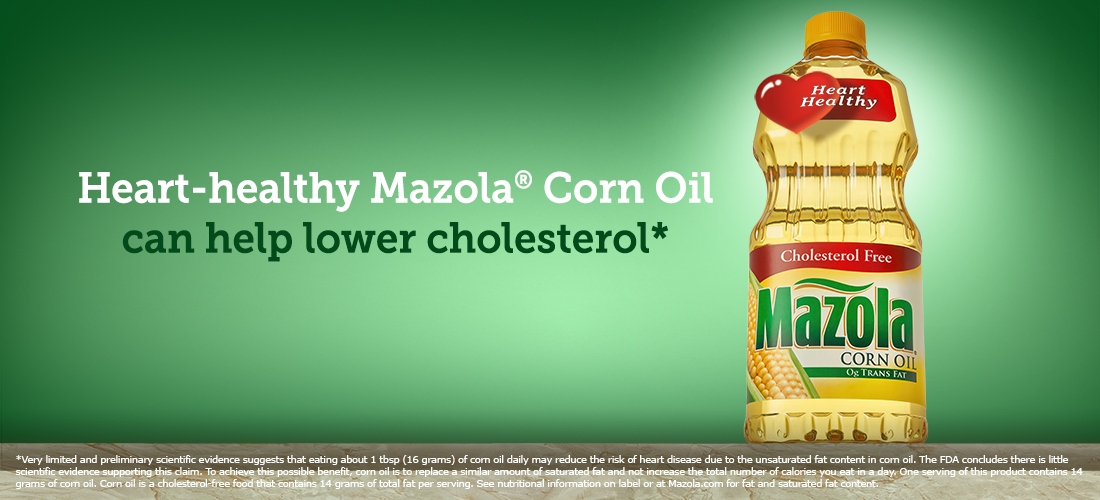 Heart-healthy Mazola corn oil